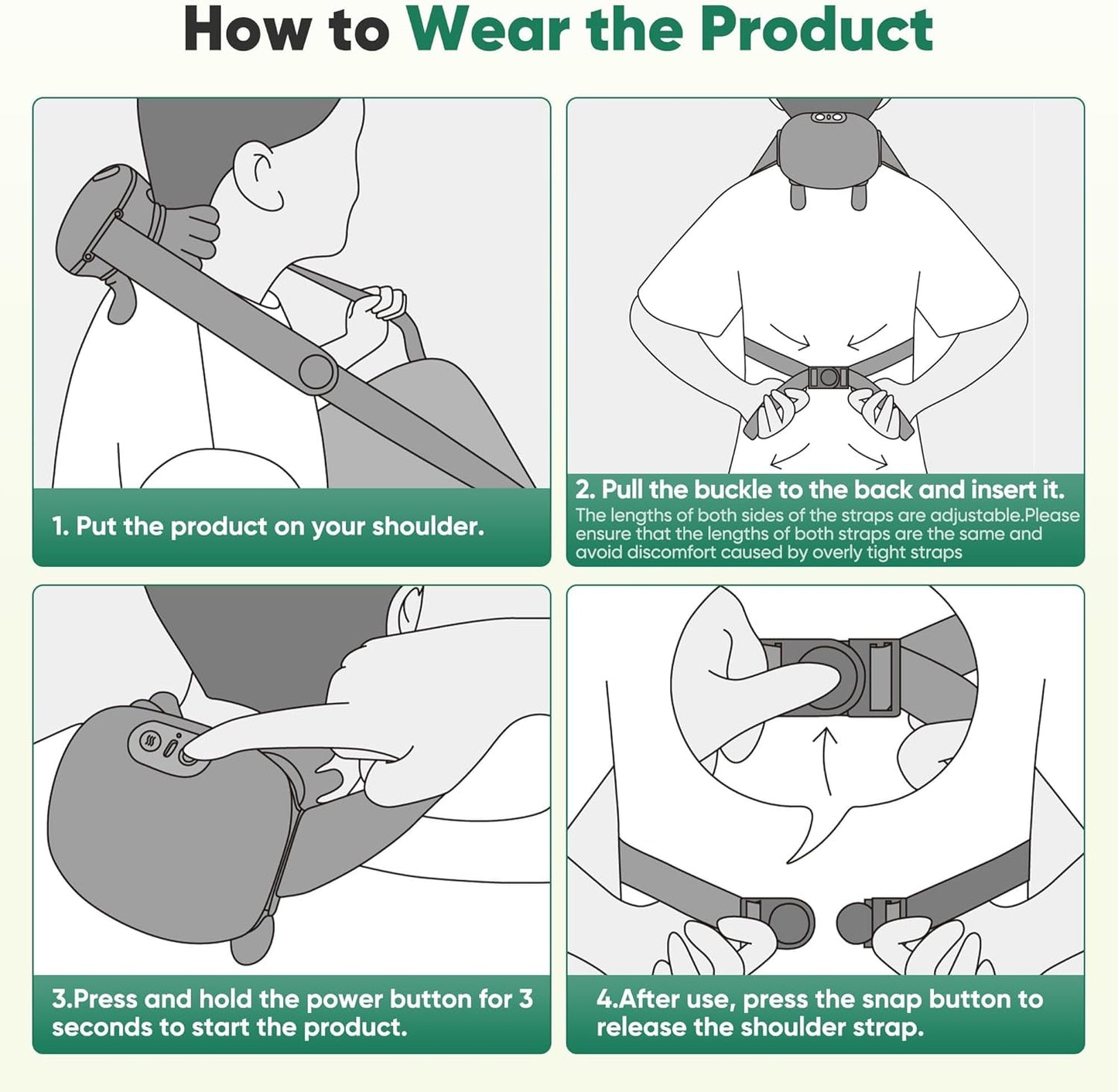 Smart Massager with Heat for Neck, Shoulder, Legs pain relief