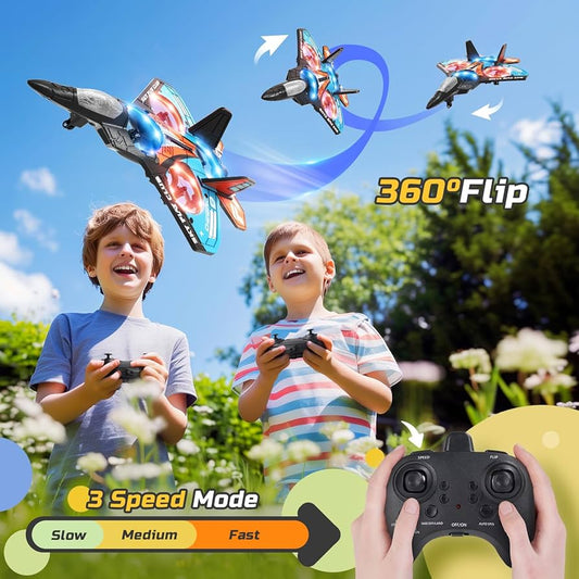 RC Fighter Jet Toy | 360° Flips | Remote Control Plane for Kids