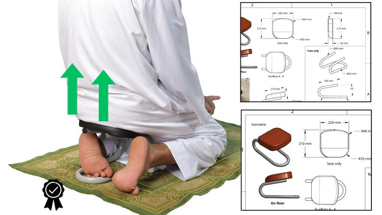 Portable Namaz Chair | Ergonomic Prayer Chair | Foldable & Lightweight