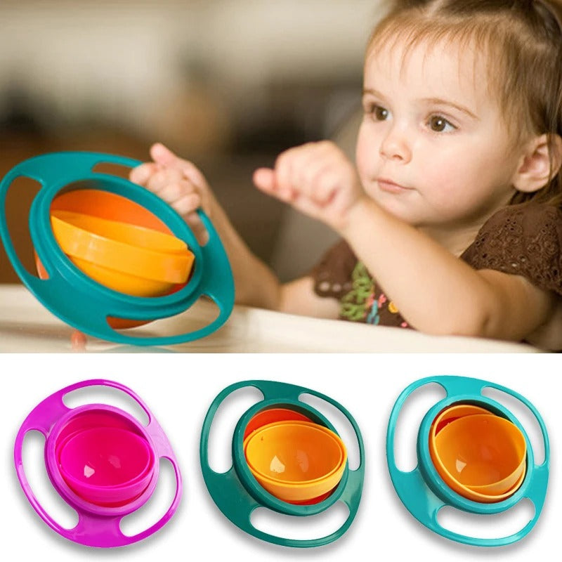 360° Rotary Gyro Umbrella Bowl Practical Spill-Proof Baby Balance Bowl