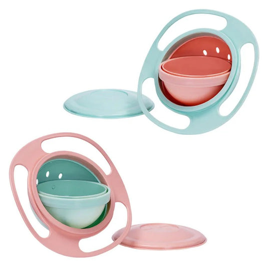 360° Rotary Gyro Umbrella Bowl Practical Spill-Proof Baby Balance Bowl